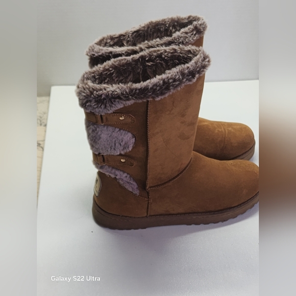 White Mountain Brown Fur-Lined Winter Boots - Picture 1 of 6